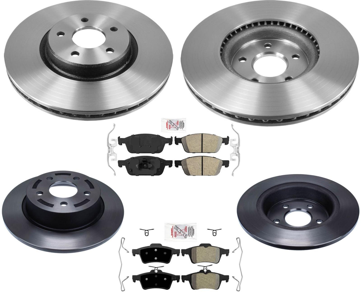 Front And Rear Carbon Brake Rotors & Pads For Ford Transit Connect 2014-2018