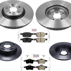 Front And Rear Carbon Brake Rotors & Pads For Ford Transit Connect 2014-2018