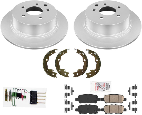 Rear GEO Performance Coated Disc Brake Rotors Pads For Nissan Sentra 2013-2019
