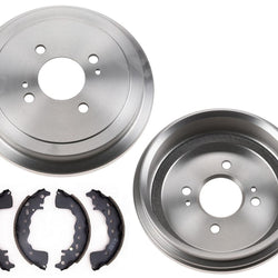 Rear Brake Drums with Brake Shoes For Nissan Versa 2020-2023 3pc Kit