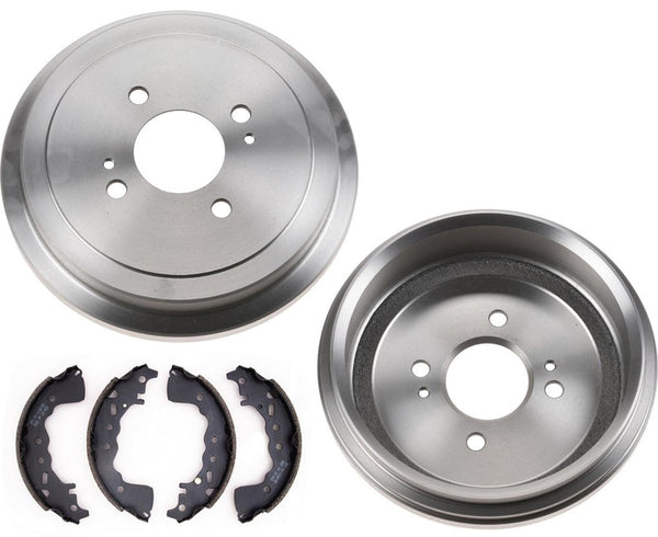 Rear Brake Drums with Brake Shoes For Nissan Versa 2020-2023 3pc Kit