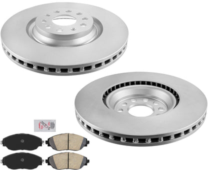 Front Coated Brake Rotors & Ceramic Brake Pads For Volkswagen Tiguan 2018-2024