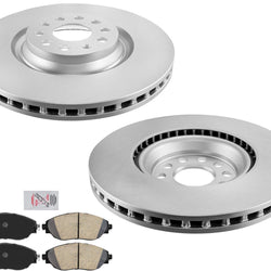 Front Coated Brake Rotors & Ceramic Brake Pads For Volkswagen Tiguan 2018-2024