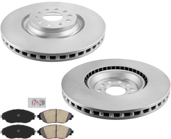 Front Coated Brake Rotors & Ceramic Brake Pads For Volkswagen Tiguan 2018-2024