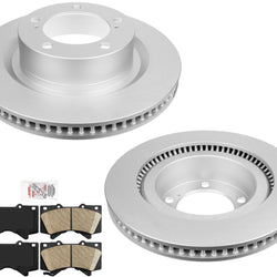 Front Coated Brake Rotors & Ceramic Brake Pads For Toyota 2007-22 Toyota Tundra