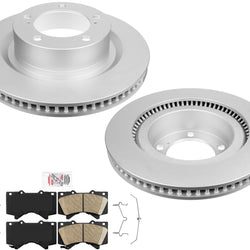 Front Coated Brake Rotors Ceramic Pads Hardware For Toyota Tundra 2007-2021