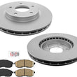 Front Coated Brake Rotors & Ceramic Brakes Pads For Nissan Sentra 1.8L 2013-2019