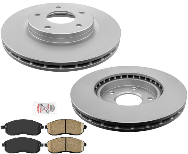 Front Coated Brake Rotors & Ceramic Brakes Pads For Nissan Sentra 1.8L 2013-2019