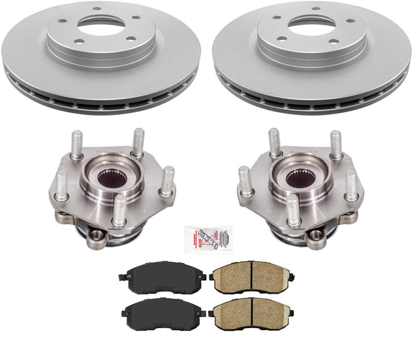 Cojinetes de buje delantero, pastillas de rotores de freno de disco para Nissan Sentra 1.8L 2013-2019