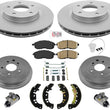 Front Coated Rotors Drums Pads Brake Shoes Hardware For Nissan Sentra 13-19 1.8L