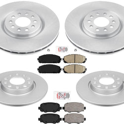 F & R Pads & Rotors for 14-18 Cherokee With Larger 330MM 13 Inch Rotors 4 Piston