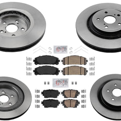 Front & Rear Disc Brake Rotors Ceramic Pads for Toyota Highlander 2020-2022