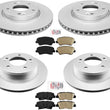 Front & Rear Coated Brake Rotors & Ceramic Pads For 11-16 Elantra 12-16 Veloster