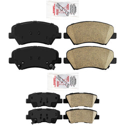 Front & Rear AmeriBRAKES Ceramic Pads For 11-16 Elantra 12-16 Veloster Non Turbo