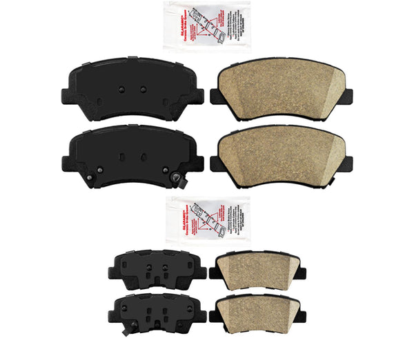 Front & Rear AmeriBRAKES Ceramic Pads For 11-16 Elantra 12-16 Veloster Non Turbo