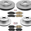 Front & Rear Coated Brake Rotors & Ceramic Pads For Nissan Leaf 2011-2015