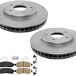 Front Coated Brake Rotors & AmeriBRAKES Ceramic Pads For Nissan Leaf 2011-2015