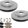 Front Coated Brake Rotors & Brake Pads W/ Hardware For Nissan Leaf 2014-2017