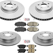 Front & Rear Coated Rotors & Ceramic Brake Pads For Toyota Corolla 1.8 2014-2019