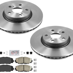 Front Carbon Rotors & AmeriPLATINUM Pads For Toyota Corolla 09-19 W/ Rear Drums