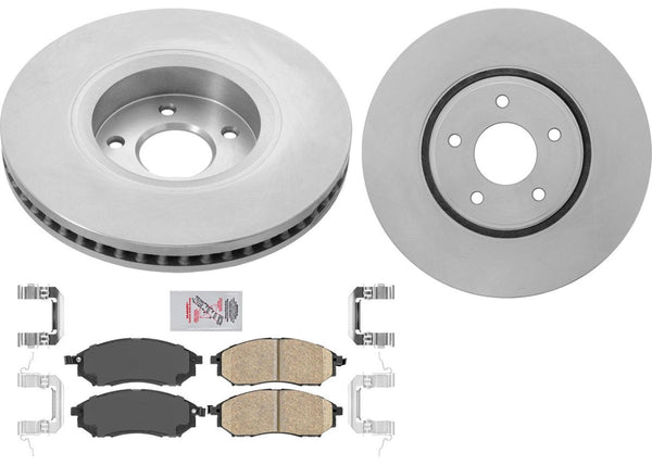 Front GEO Performance Coated Disc Brake Rotors Pads for Infiniti FX35 2006-2012