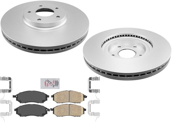 Front GEO Performance Coated Disc Brake Rotors Pads For Infiniti EX37 2013