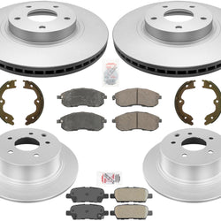 Front & Rear Coated Brake Rotors & Brake Pads For Nissan Altima 2.5L 2002-2006
