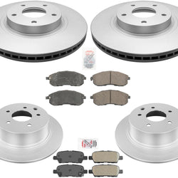 Front & Rear Coated Brake Rotors & Ceramic Pads For Nissan Altima Base 2002-06