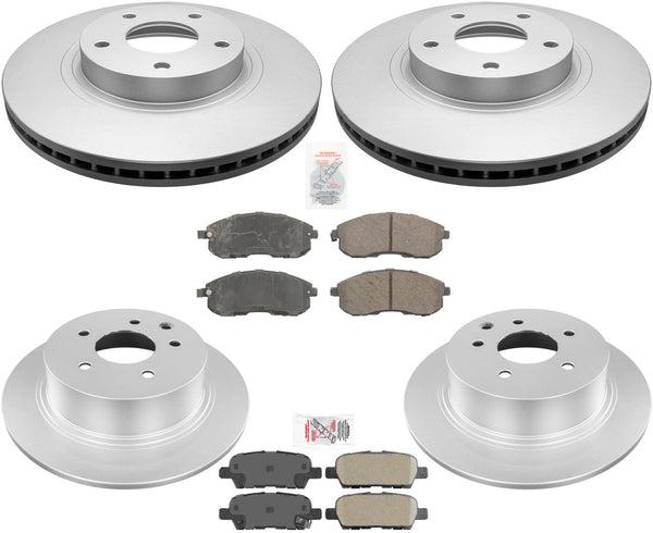 Front & Rear Coated Brake Rotors & Ceramic Pads For Nissan Altima Base 2002-06