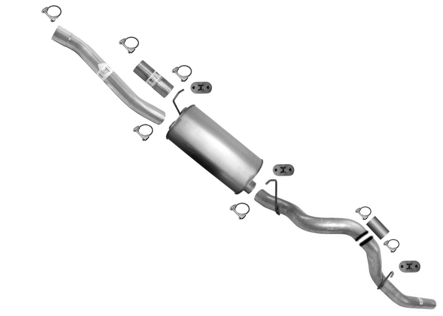 Tubo de escape del silenciador trasero del tubo externo para Chevrolet 2500HD 2001-2006 Pick Up 6.0 8.1L