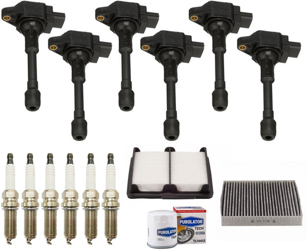 Ignition Coils Spark Plugs Tune Up Kit For Infiniti FX37 3.7L 2013