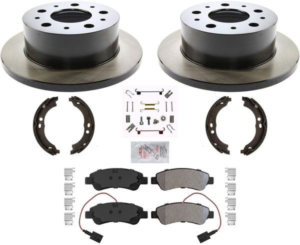 Rear SOLID Brake Rotors Pads Hardware For Ram Promaster 1500 2500 2014-2021