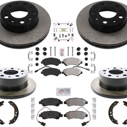 Front & Rear Carbon Rotors & Brakes Pads W/ Hardware For Promaster 1500 14-21