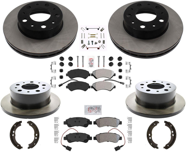 Front & Rear Carbon Rotors & Brakes Pads W/ Hardware For Promaster 1500 14-21