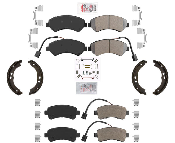AmeriPRO Brake Pads Parking Shoes For Promaster 1500 14-21 W Rear Vented Rotors