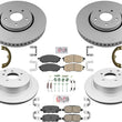 Front & Rr GEO Coated Disc Brake Rotors & Brake Pads For Infiniti FX35 2006-12