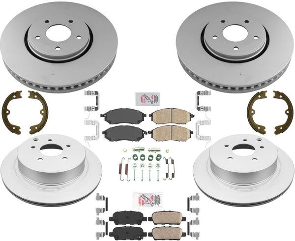 Front & Rear Performance Coated Disc Brake Rotors Pads For Infiniti FX45 06-08