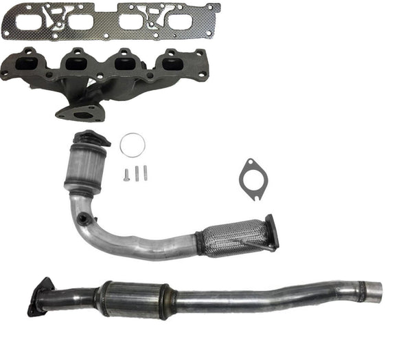 Exhaust Manifold W/ Flex Pipe Catalytic Converters For GMC Terrain 2.4L 2010-12