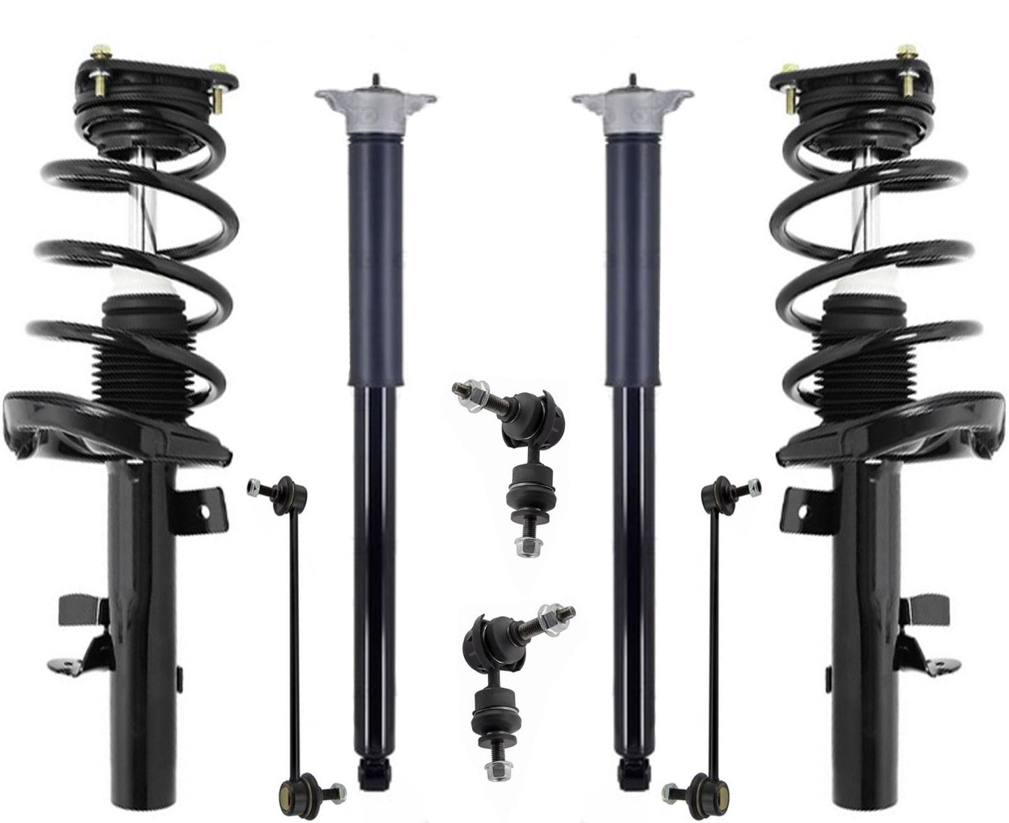Front Complete Struts Rear Complete Shocks & Links For Ford Focus 2.0L 12-2018