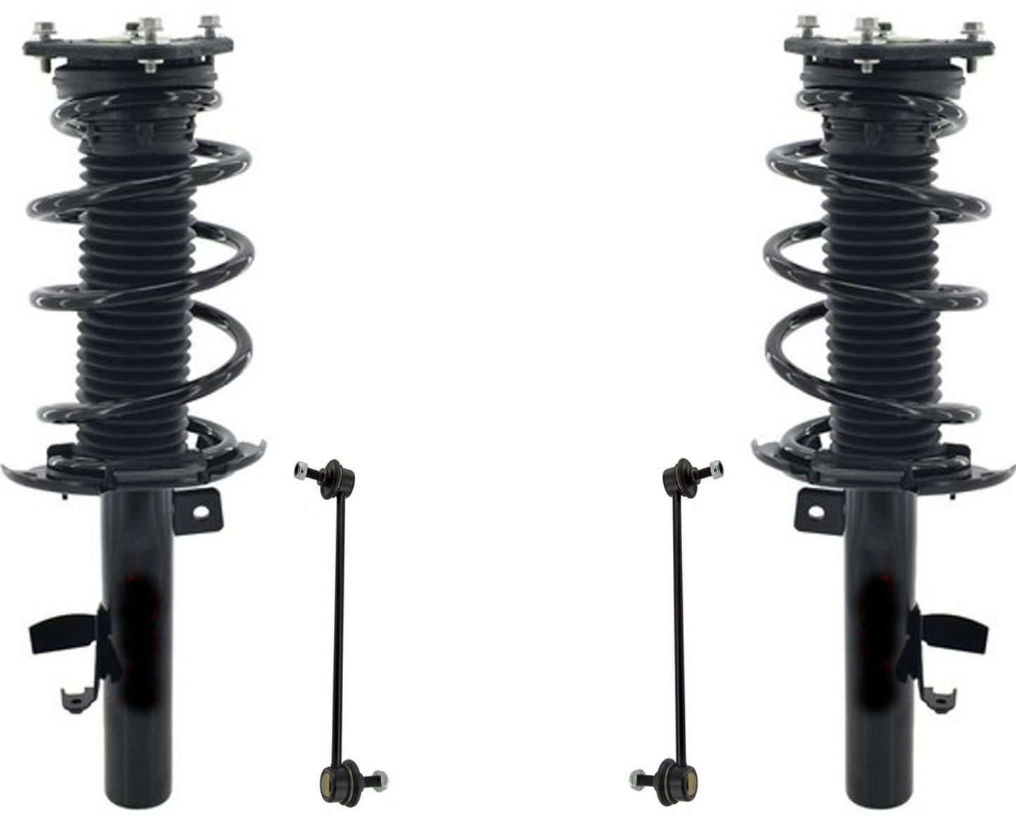 Front Complete Struts W/ Coil Springs & Sway Bar Links For Ford Focus ST 14-15