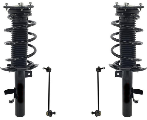 Front Complete Struts W/ Coil Springs & Sway Bar Links For Ford Focus ST 14-15