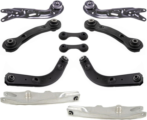 Rear Upper & Lower Control Arms & Links For Chevrolet Malibu 04-12 W/ Rear Disc