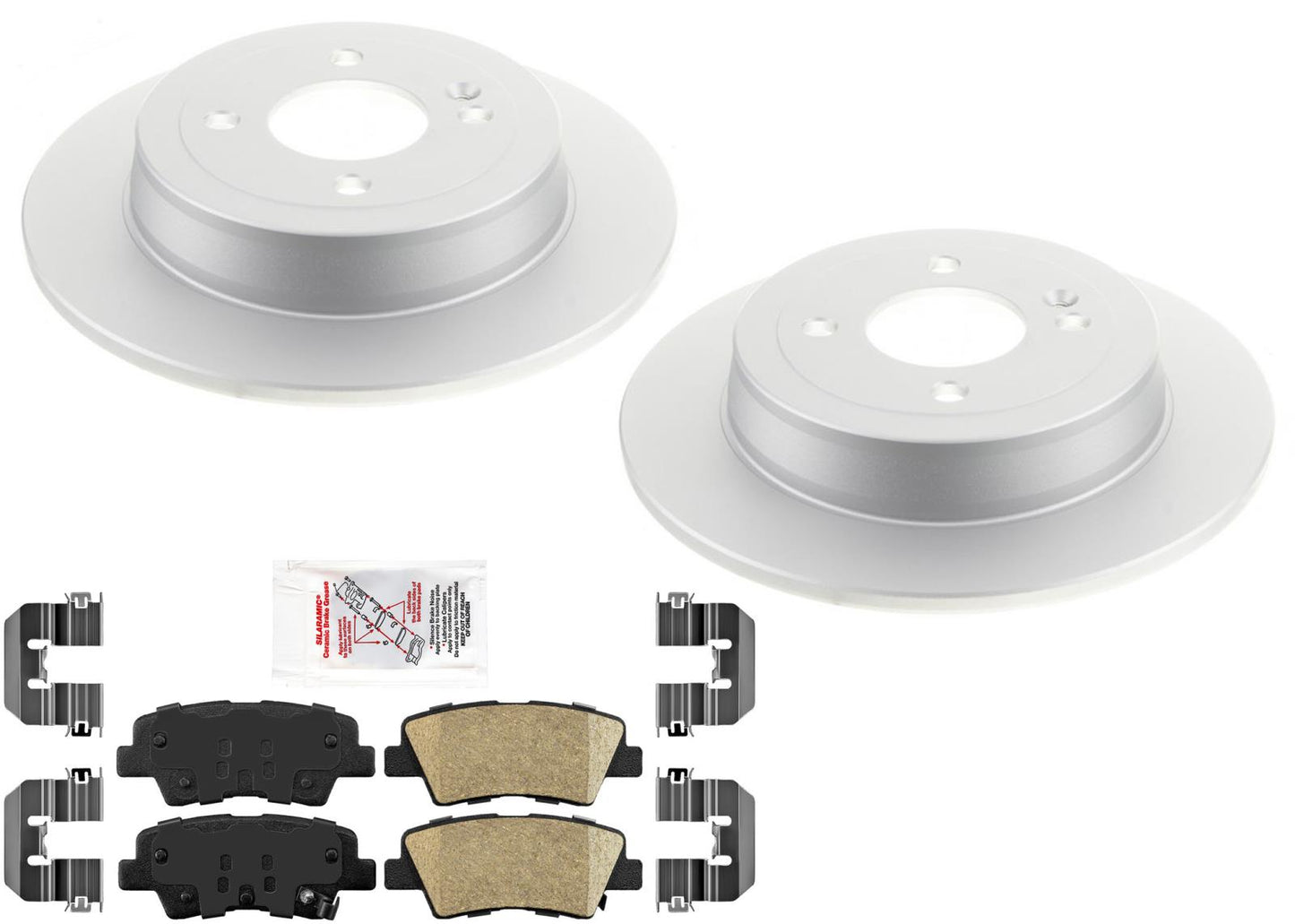Rear Disc Brake Rotors Pads for Hyundai Accent 2018-2021 W/ Rear Disc Brakes