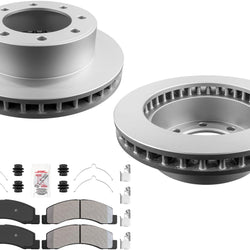 GEO Coated Disc Brake Rotors Off Road Severe Duty Pads for Ford F250 00-04 4x4