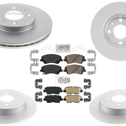 Front and Rear Disc Brake Rotors Pads for Hyundai Accent 18-21 W/ Rear Disc Brk