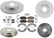 Pastillas de rotores de freno de disco delantero, zapatas de tambores para Hyundai Accent 18-21 con tambores traseros