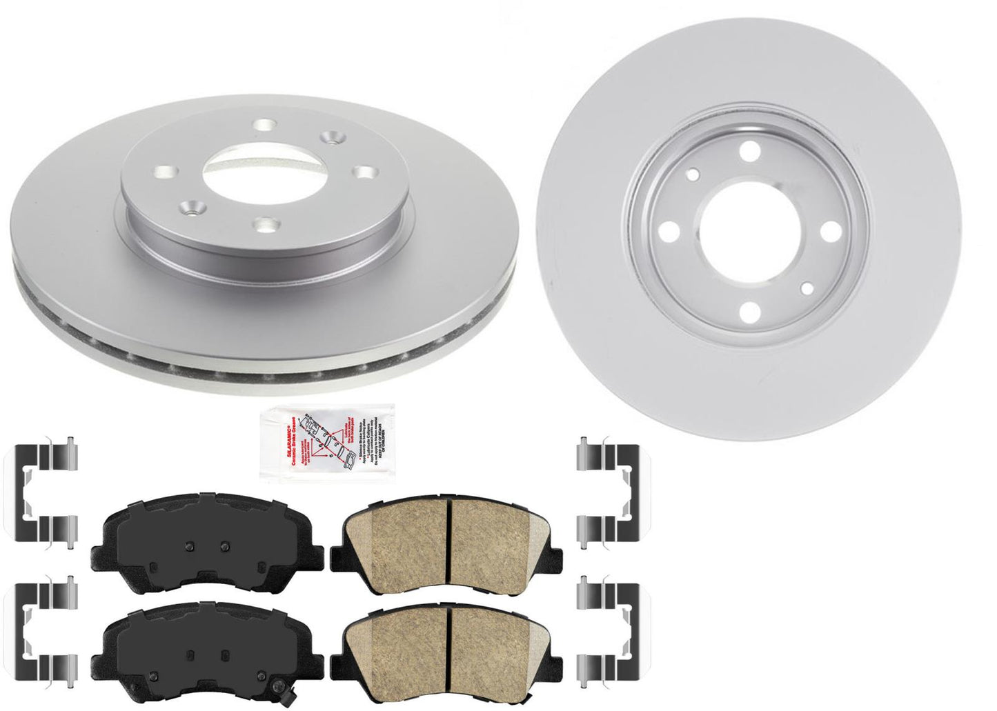 Rotores de freno de disco recubiertos, herrajes de pastillas de cerámica para Hyundai Accent 2012-2017