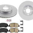 Coated Disc Brake Rotors Ceramic Pads Hardware for Hyundai Accent 2012-2017