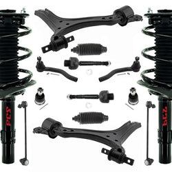 Front Struts Control Arms Tie Rods & Links For Honda Accord 2.4L 2013-2017