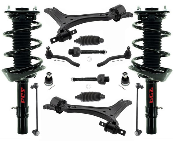 Front Struts Control Arms Tie Rods & Links For Honda Accord 2.4L 2013-2017